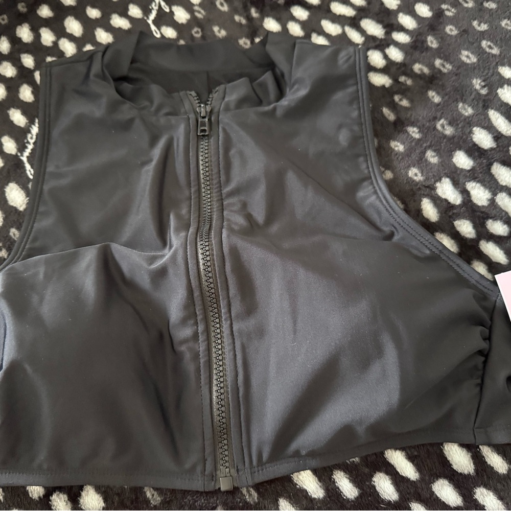 Black Zip-Up swim